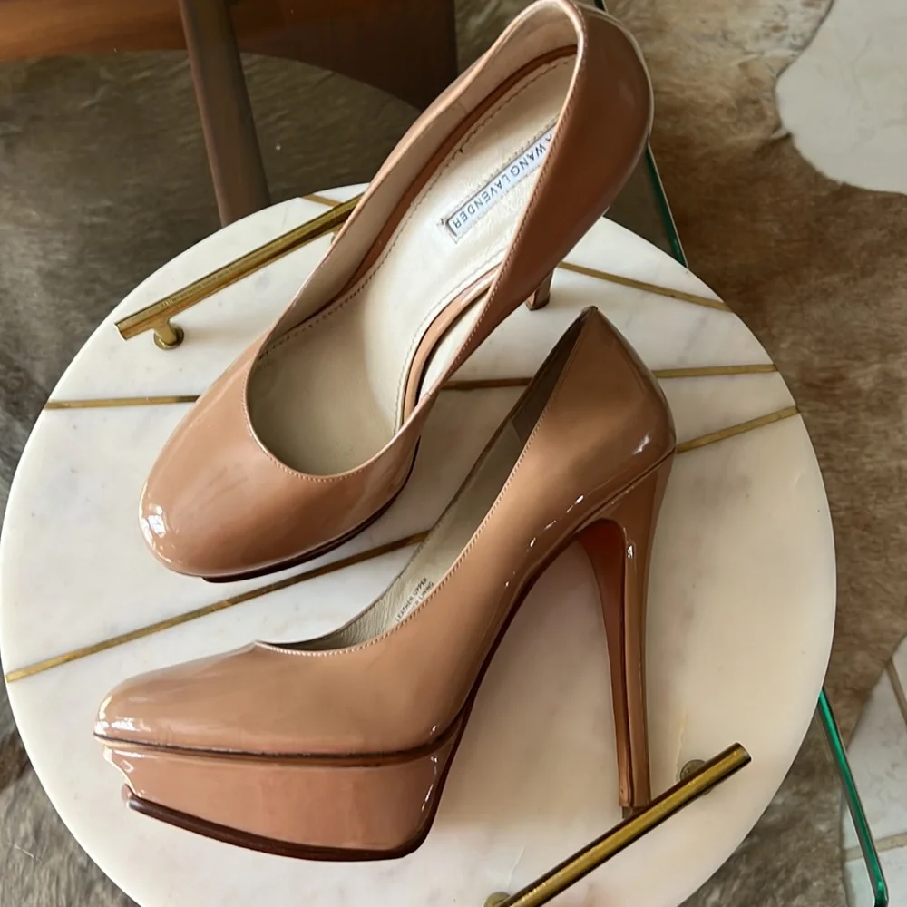 Vera Wang Lavender patent leather platforms